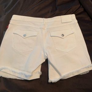 True Religion White Bermuda Shorts